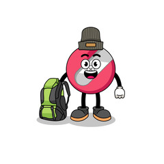 Fototapeta premium pencil sharpener mascot as a hiker