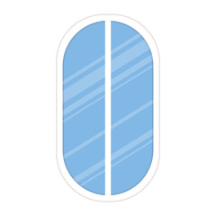 window with glass in white frame