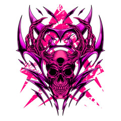 skull dark art illustration