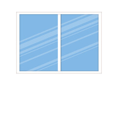 window with glass in white frame