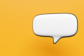 Speech Bubble   on  yellow  Isolated background. Quote box frame, post text quotes