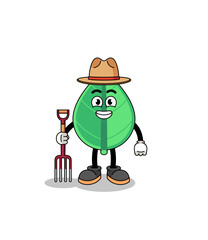 Cartoon mascot of leaf farmer
