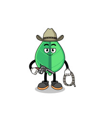 Character mascot of leaf as a cowboy