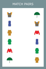 Match the clothes. Children's educational game.