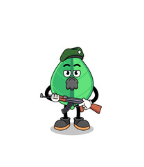 Character cartoon of leaf as a special force