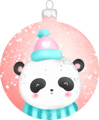 Christmas ball. Christmas tree decoration with animal character