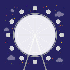 Naklejka premium 놀이기구 (대관람차) 데코 프레임_D_01. 야경