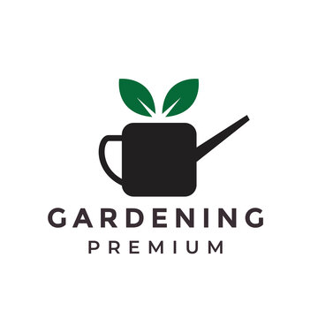 gardening plant logo design vector graphic illustration