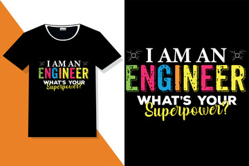  Engineer typography  t shirt 
