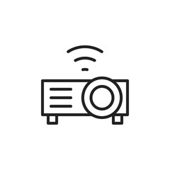 Projector or Presentation Media Line Icon Vector