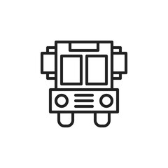 School Bus Transportation Line Icon Graphic Vector Element