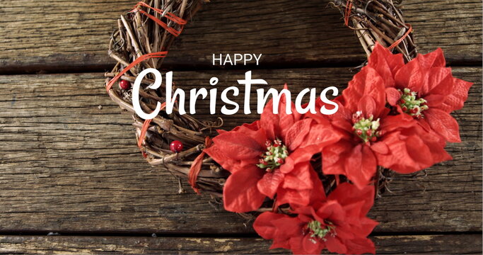Composition of christmas season's greetings over christmas decoration