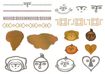 縄文モチーフ２（土器・土偶）L(A2)（透過）