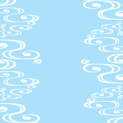 流水紋の和風背景　青