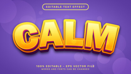 calm 3d text effect and editable text effect