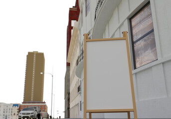 3D mockup blank billboard in downtown rendering