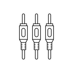 RCA cable icon in line style icon, isolated on white background