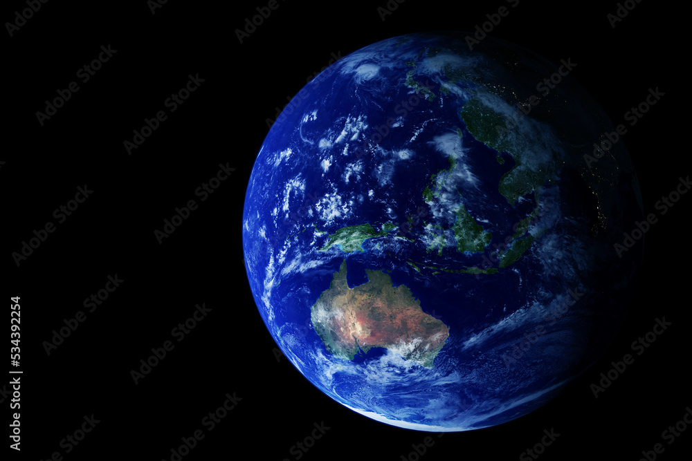 Wall mural planet earth on a dark background. elements of this image furnished by nasa