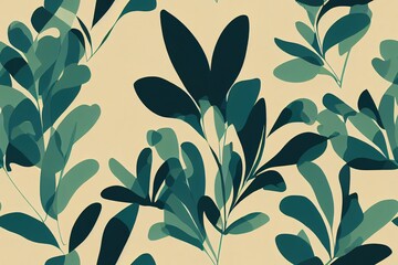 Fototapeta premium Tropical seamless natural pattern of exotic leaves. floral background