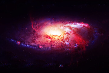 Fototapeta na wymiar Bright red space nebula. Elements of this image furnished by NASA
