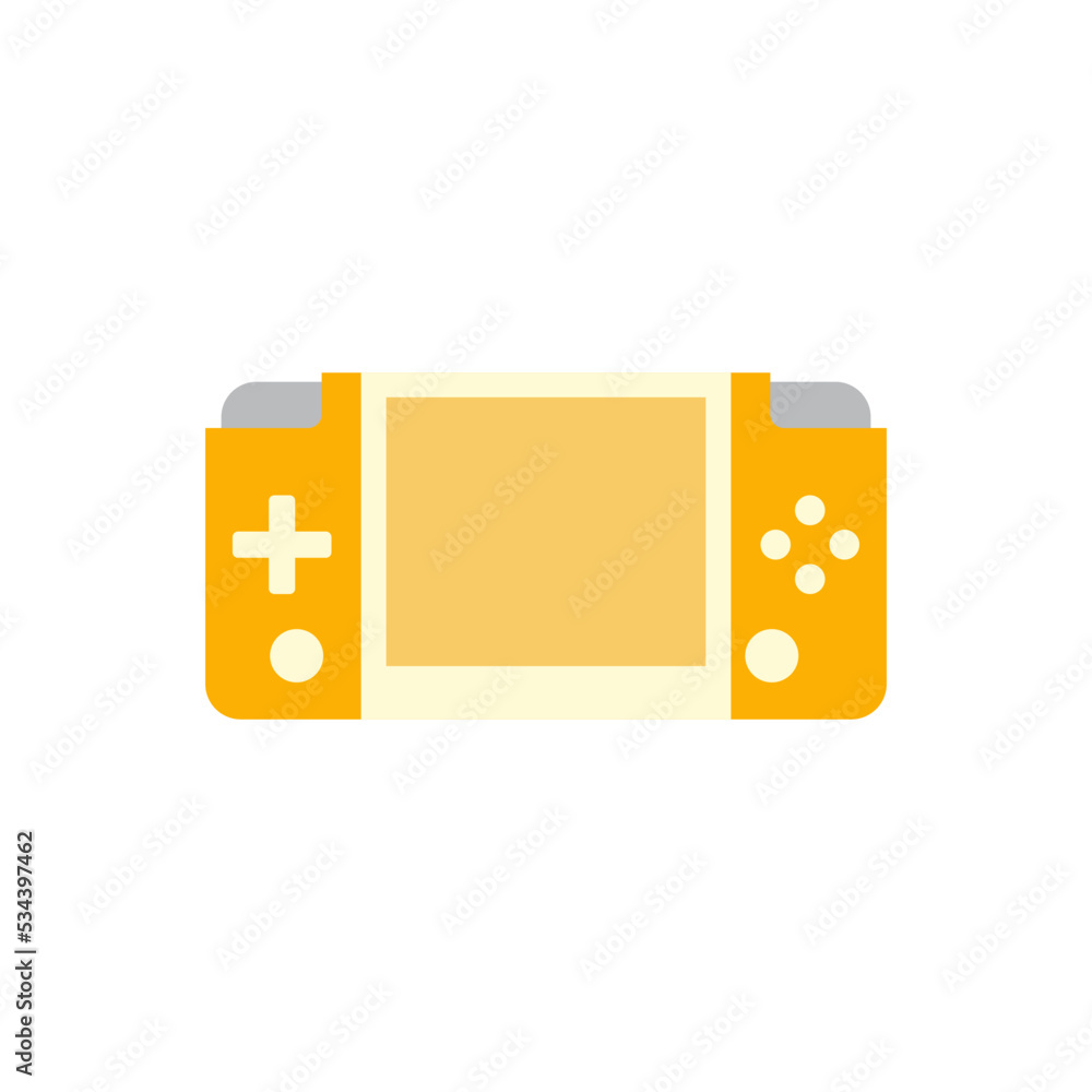 Poster portable game console icon in color, isolated on white background