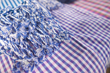 Hand made cotton fabrics produced in rural areas of Thailand,Select focus.
