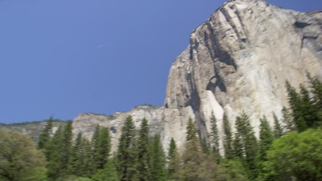 Pan to El Capitan, Yosemite, CA, USA