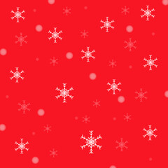 Snow red background.Christmas snowy winter design.Cold weather effect.illustration,White falling snowflakes, abstract landscape.Magic nature fantasy snowfall texture decoration.