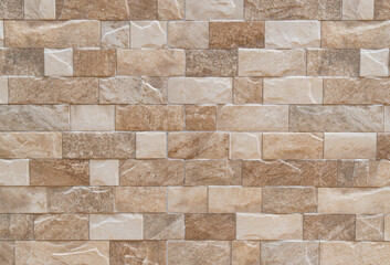 Tile background Small square tiles and brown rectangles are arranged alternately to decorate the...