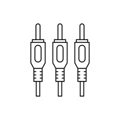RCA cable icon in line style icon, isolated on white background