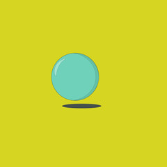 Green ball. Vector illustration.