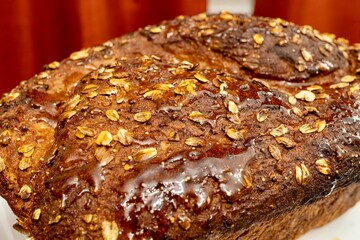 Homemade 15-Grain Honey Whole Wheat Bread
- Freshly baked with honey on top