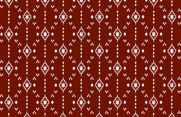 Old red ethnic abstract ikat art. Seamless pattern in tribal, folk embroidery. Design for carpet, wallpaper, clothing, wrapping, fabric, cover, textile, handkerchief