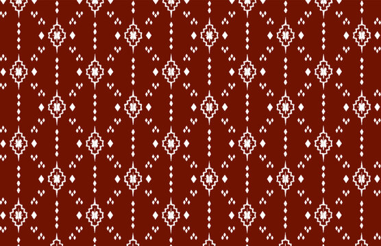 Old red ethnic abstract ikat art. Seamless pattern in tribal, folk embroidery. Design for carpet, wallpaper, clothing, wrapping, fabric, cover, textile, handkerchief