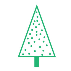 cartoon stylized green christmas tree made of triangle