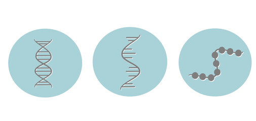 The molecular biology icon of DNA RNA  and protein structure 