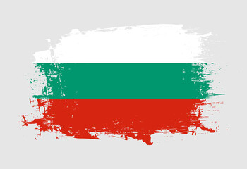 Brush painted national emblem of Bulgaria country on white background