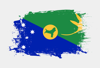 Brush painted national emblem of Christmas Island country on white background