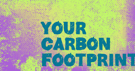 Image of your carbon footprint on colorful background