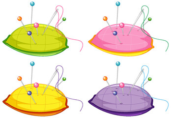 Needle pillow on white background