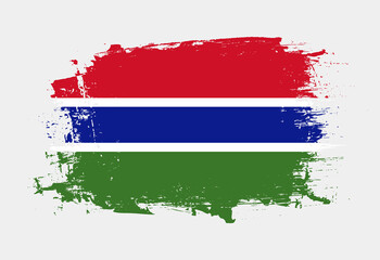 Brush painted national emblem of Gambia country on white background