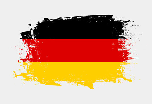 Brush painted national emblem of Germany country on white background