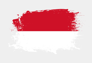 Brush painted national emblem of Monaco country on white background