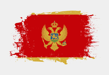 Brush painted national emblem of Montenegro country on white background