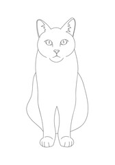 illustration design outline of the cat