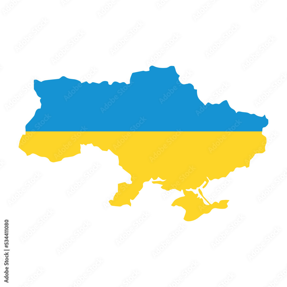 Wall mural Ukraine map and flag