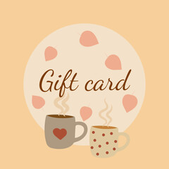 Gift greetings card with minimalistic design and autumn mood