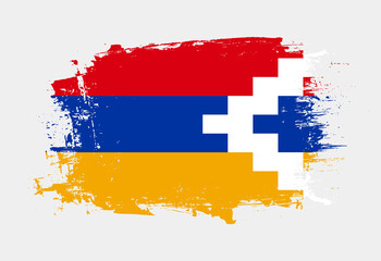 Brush painted national emblem of Nagorno-Karabakh Republic country on white background