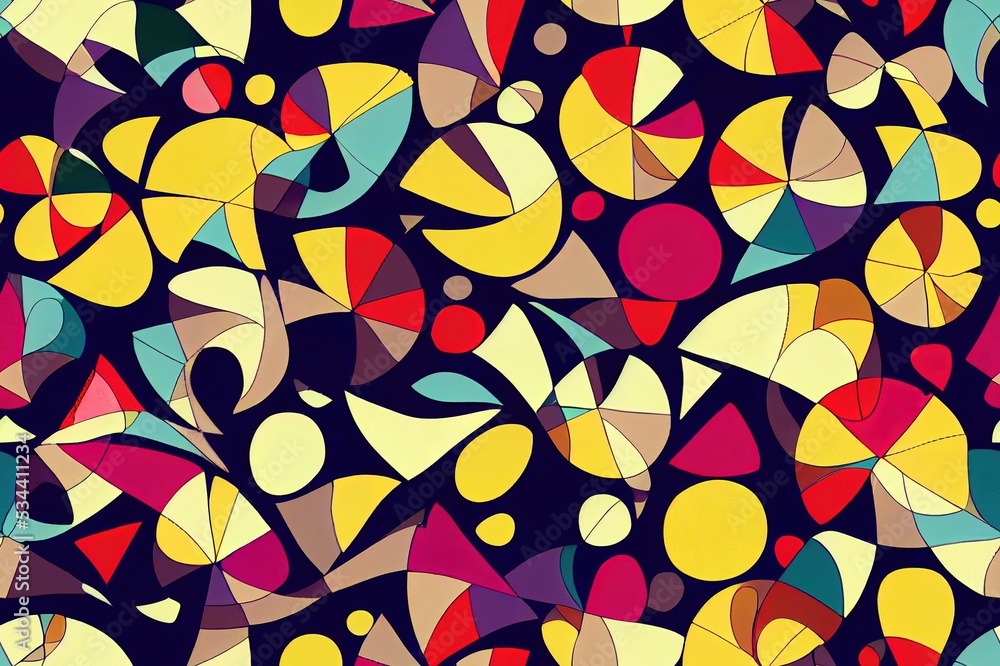Aufkleber abstract seamless repeat pattern background fabric design print wrapping paper digital illustration 