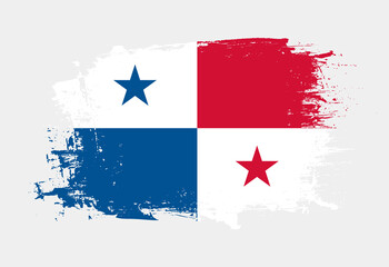 Brush painted national emblem of Panama country on white background